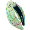 Adult Size Bright Green Floral Headband with Pink and Blue-Brianna Cannon New
