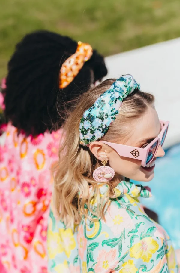 Adult Size Green Iridescent Sequin Headband-Brianna Cannon Fashion