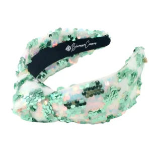 Adult Size Green Iridescent Sequin Headband-Brianna Cannon Fashion