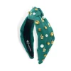 Adult Size Green LCA Logo Headband With Pearls and Crystals-Brianna Cannon Best