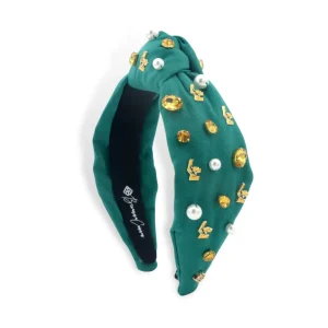 Adult Size Green LCA Logo Headband With Pearls and Crystals-Brianna Cannon Best
