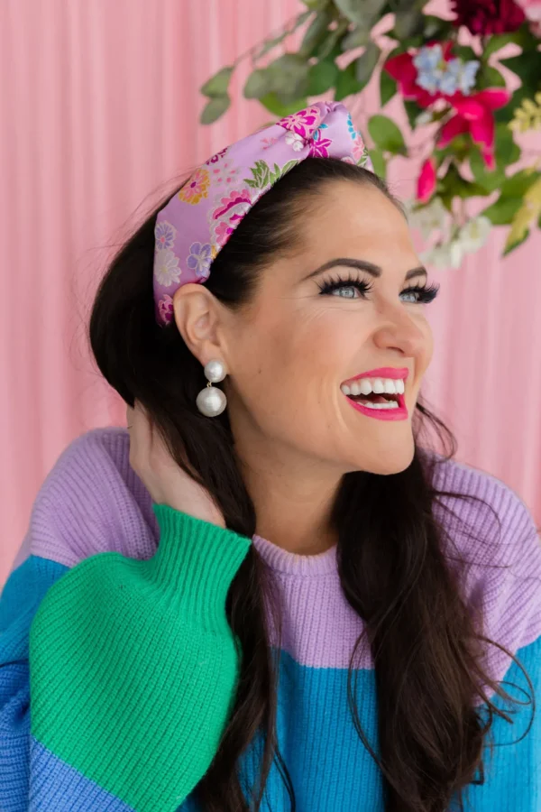 Adult Size Lavender Floral Silk Headband-Brianna Cannon Hot