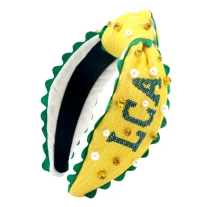Adult Size LCA Cross-stitch Headband With Pearls and Crystals-Brianna Cannon Fashion