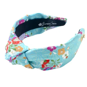 Adult Size Light Blue Floral Silk Headband-Brianna Cannon New