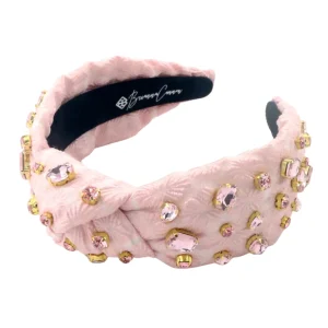 Adult Size Light Pink Textured Headband with Crystals-Brianna Cannon Best
