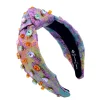 Adult Size Metallic Iridescence Brocade Headband With Crystals-Brianna Cannon New