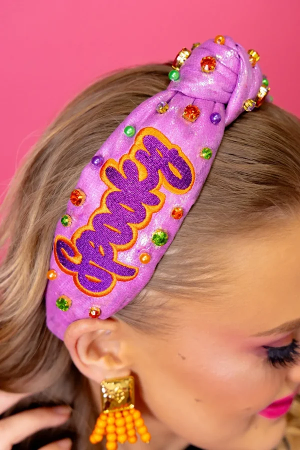 Adult Size Metallic Iridescence SPOOKY Headband with Crystals-Brianna Cannon Online