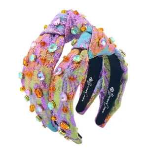 Adult Size Metallic Iridescence Brocade Headband With Crystals-Brianna Cannon New