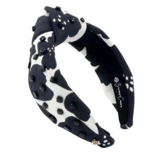 Adult Size Monochrome Black Floral Headband with Black Beads-Brianna Cannon Best