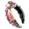 Adult Size Mossy Floral Headband with Pink Beads-Brianna Cannon Fashion