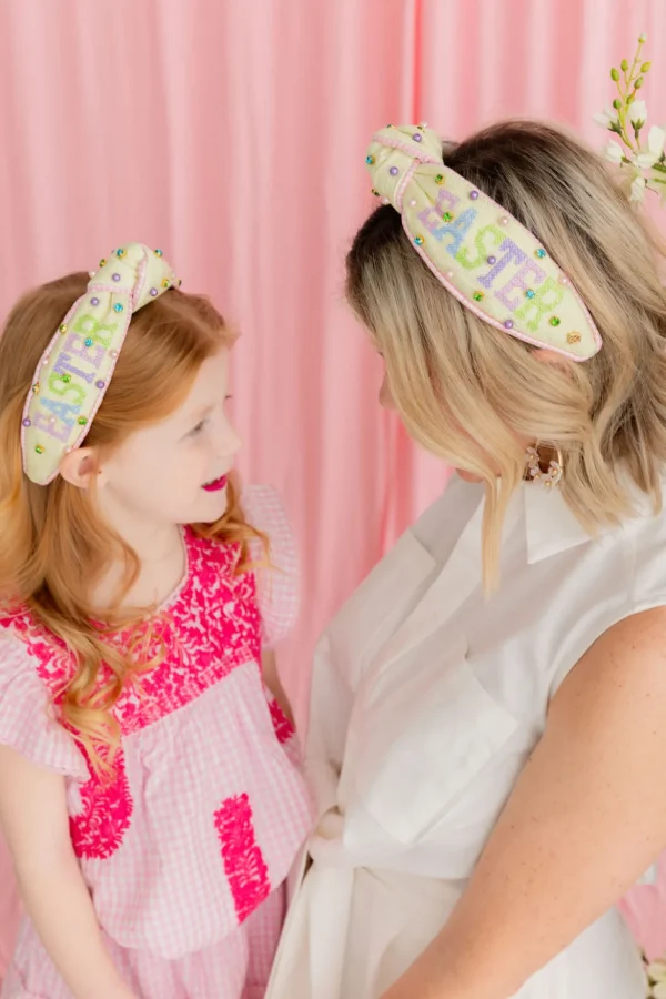 Adult Size Pastel Yellow EASTER Cross Stitch Headband-Brianna Cannon Online