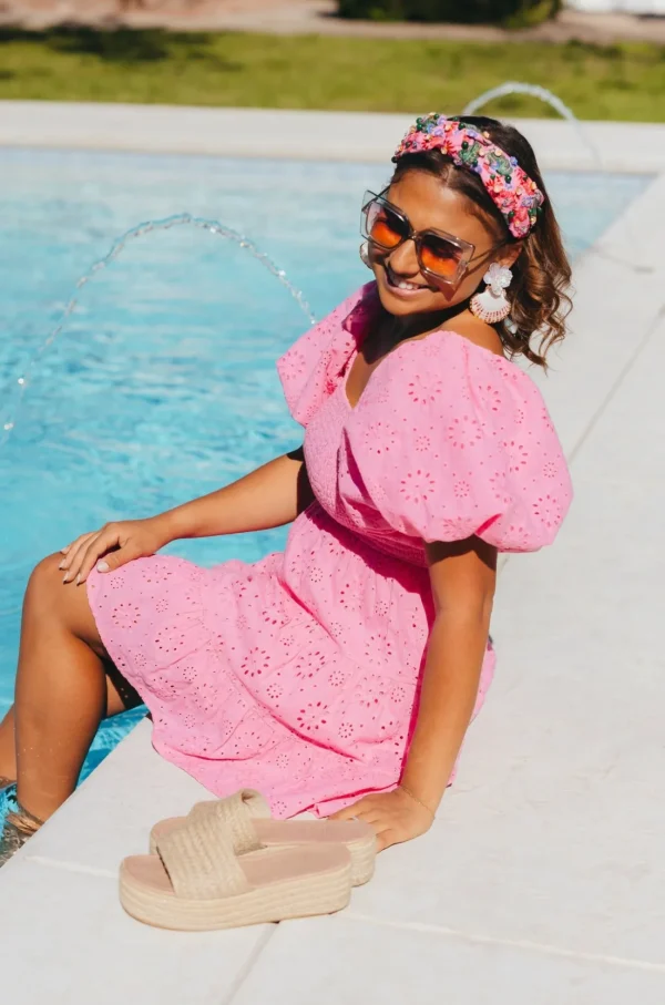 Adult Size Pink Luau Headband With Crystals & Beads-Brianna Cannon Clearance