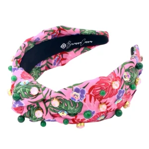 Adult Size Pink Luau Headband With Crystals & Beads-Brianna Cannon Clearance