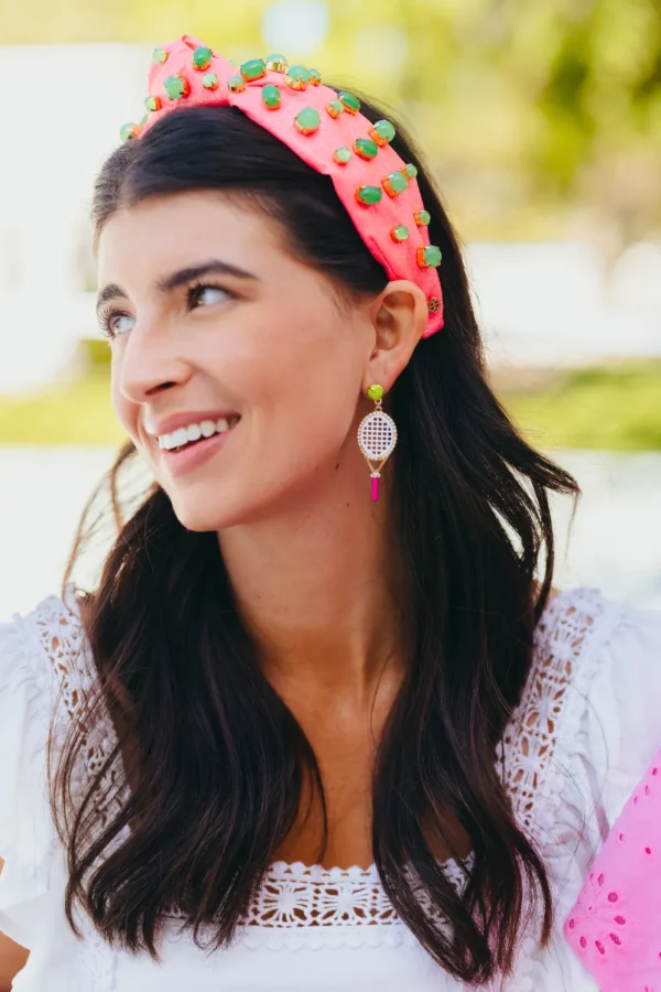 Adult Size Pink Shimmer Headband with Jade Stones-Brianna Cannon Online