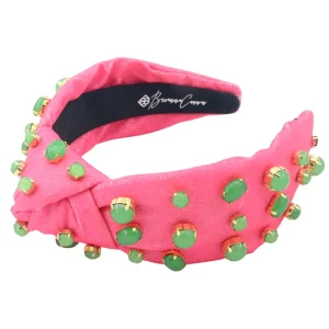 Adult Size Pink Shimmer Headband with Jade Stones-Brianna Cannon Online