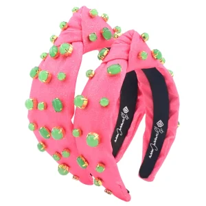 Adult Size Pink Shimmer Headband with Jade Stones-Brianna Cannon Online