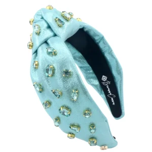 Adult Size Shimmer Headband with Hand-Sewn Crystals in Blue-Brianna Cannon New
