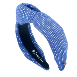 Adult Size Solid Tweed and Gold Headband in Blue-Brianna Cannon Discount