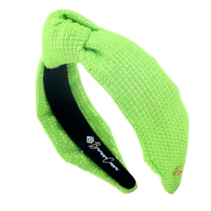 Adult Size Solid Tweed and Gold Headband in Lime-Brianna Cannon Clearance