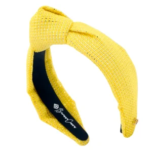 Adult Size Solid Tweed and Gold Headband in Yellow-Brianna Cannon Online