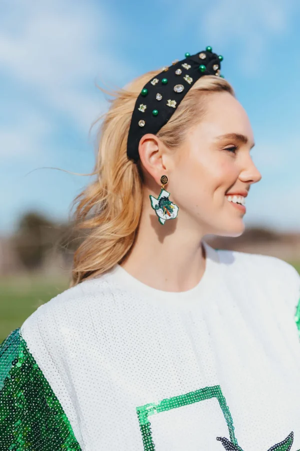 Adult Size Southlake Carroll Logo Headband With Pearls and Crystals-Brianna Cannon Online