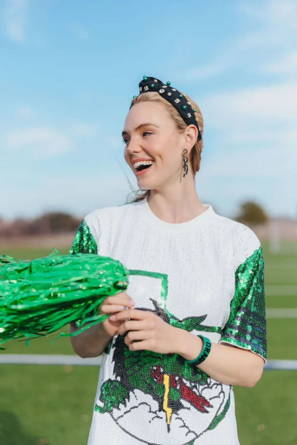 Adult Size Southlake Carroll Logo Headband With Pearls and Crystals-Brianna Cannon Online