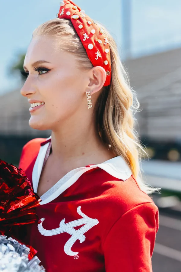 Alabama BAMA Pavé Rhinestone Stud Earrings-Brianna Cannon Online