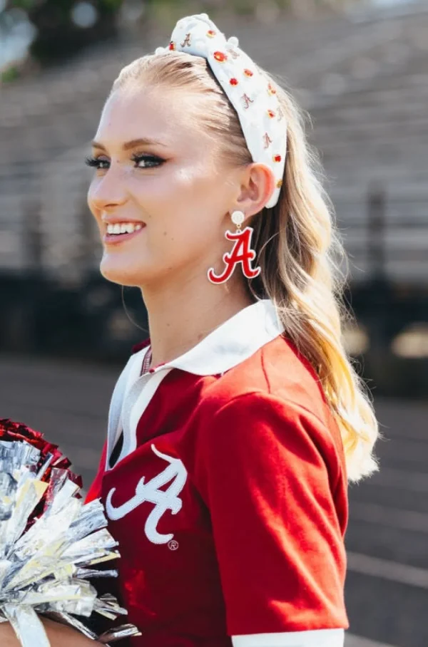 Alabama Crimson & White A Earrings-Brianna Cannon Online