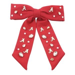 Alabama Crimson Bow Barrette-Brianna Cannon Fashion
