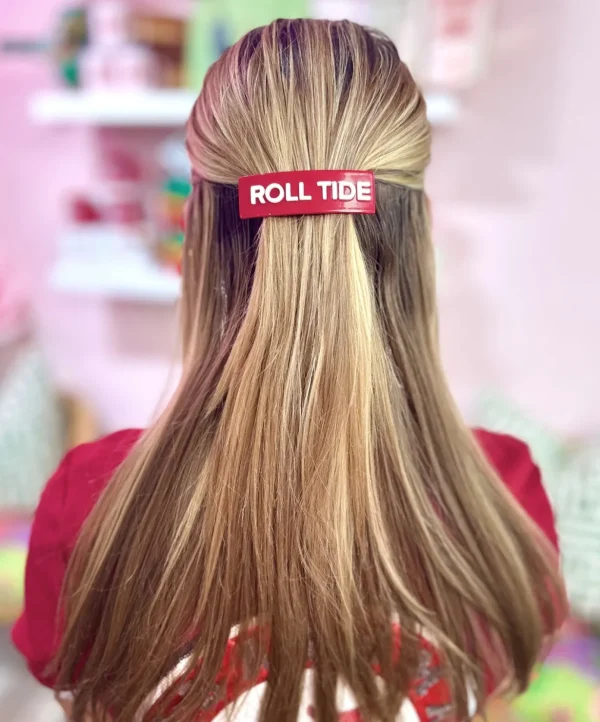 Alabama Crimson ROLL TIDE Rectangle Barrette Clip-Brianna Cannon Best