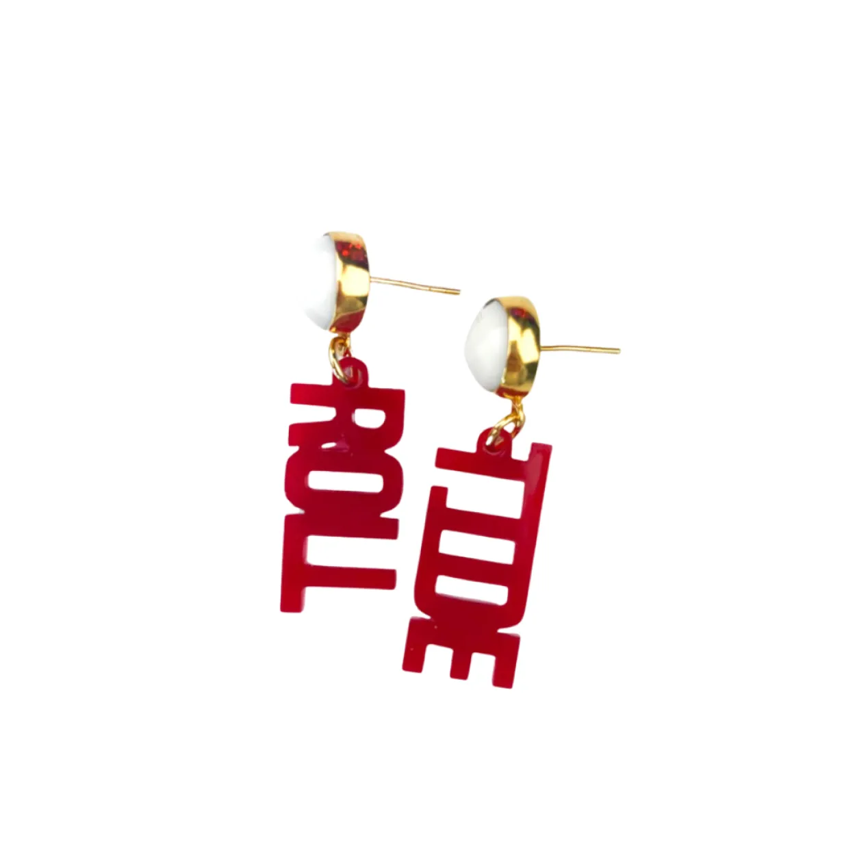 alabama_mini_crimson_roll_0.webp Alabama Mini Crimson ROLL TIDE Earrings-Brianna Cannon Outlet