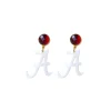 Alabama Mini White A Earrings-Brianna Cannon Online