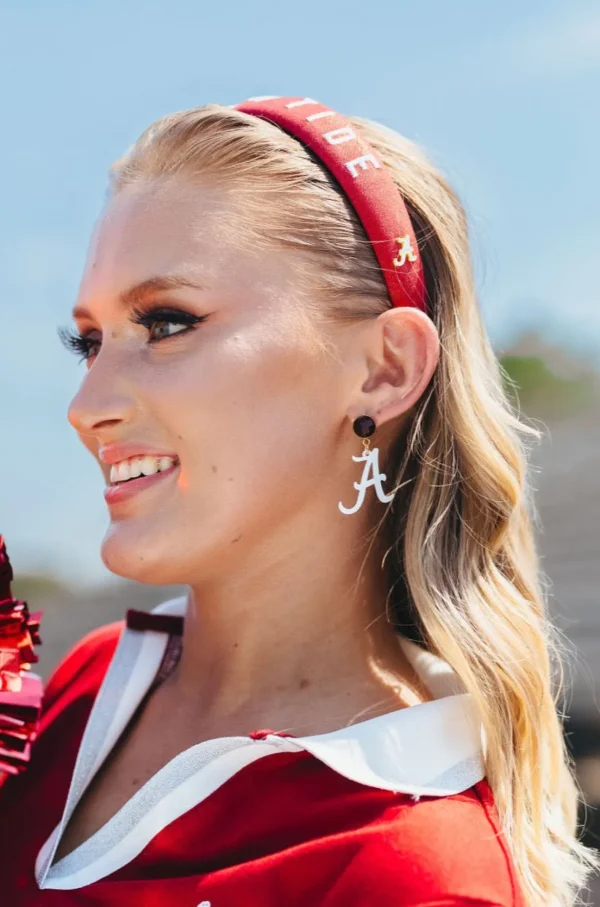 Alabama Mini White A Earrings-Brianna Cannon Online