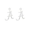 Alabama Silver A Earring with BC Logo-Brianna Cannon Fashion