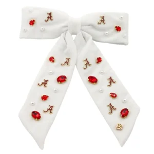 Alabama White Bow Barrette-Brianna Cannon Hot