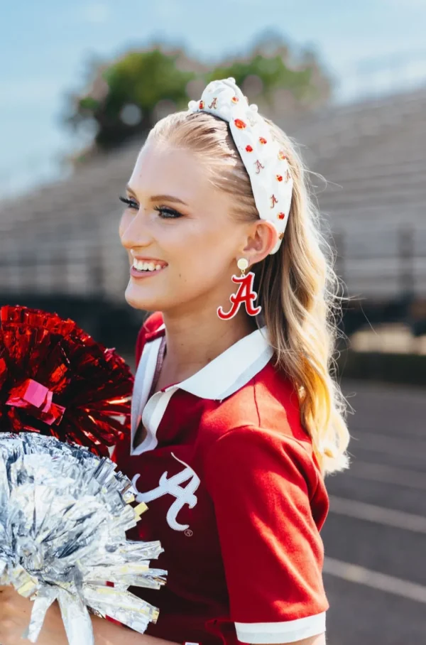Alabama White Logo Headband-Brianna Cannon Fashion