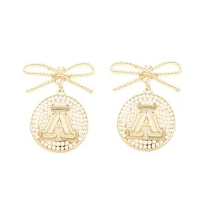 Arizona Logo Pearl Medallion Earring-Brianna Cannon New