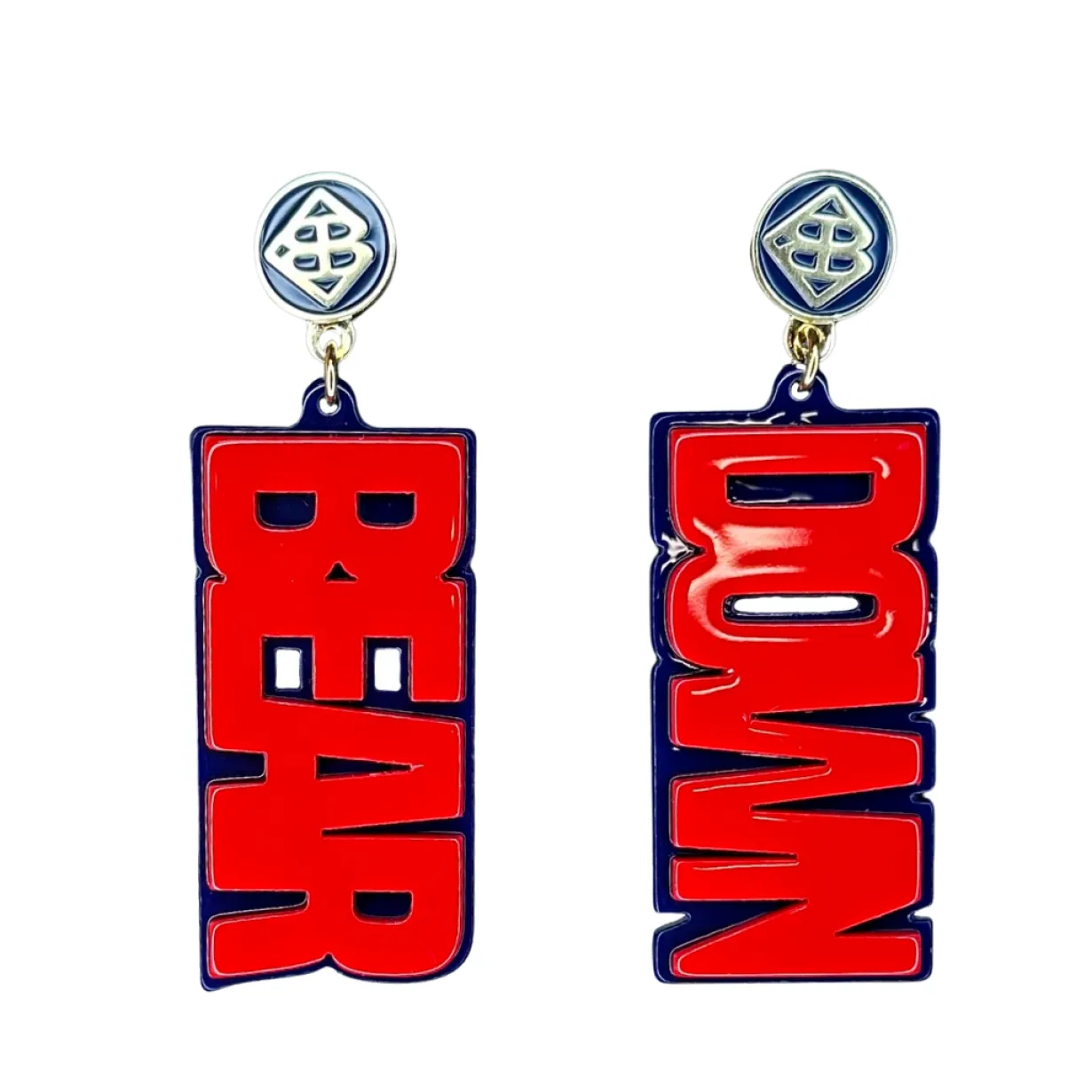 arizona_red_bear_down_ear_0.webp Arizona Red BEAR DOWN Earrings-Brianna Cannon Outlet