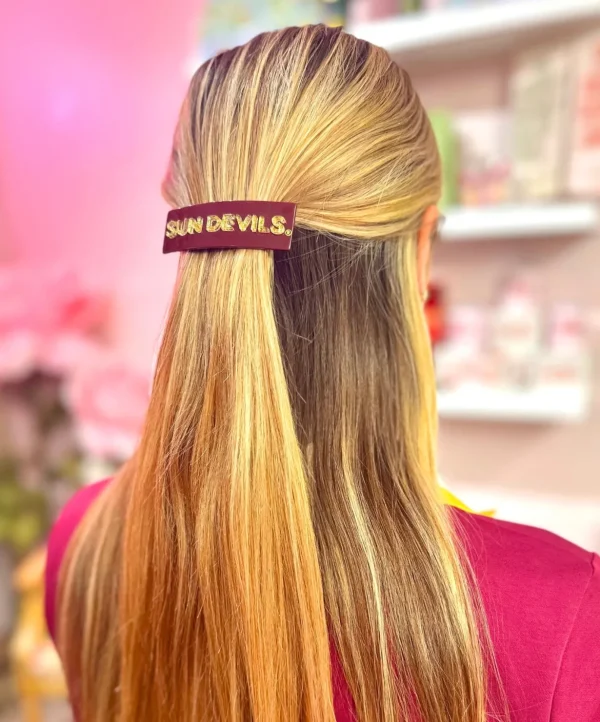 Arizona State Maroon SUN DEVILS Rectangle Barrette Clip-Brianna Cannon Discount