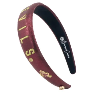 Arizona State Maroon Thin Embroidered Headband-Brianna Cannon Outlet