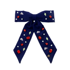 Arizona Vintage Cactus Logo Navy Bow Barrette-Brianna Cannon Best
