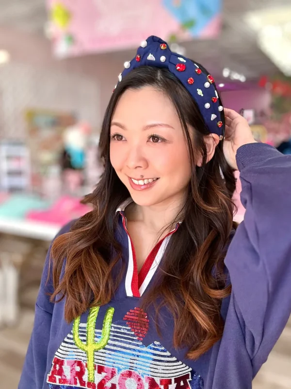 Arizona Vintage Cactus Logo Navy Headband-Brianna Cannon New