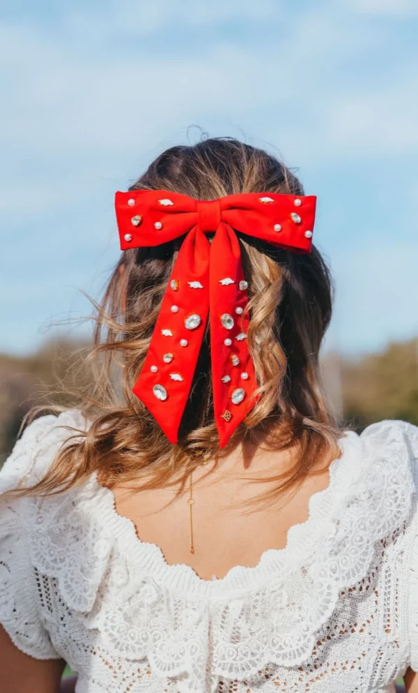 Arkansas Cardinal Red Bow Barrette-Brianna Cannon Hot