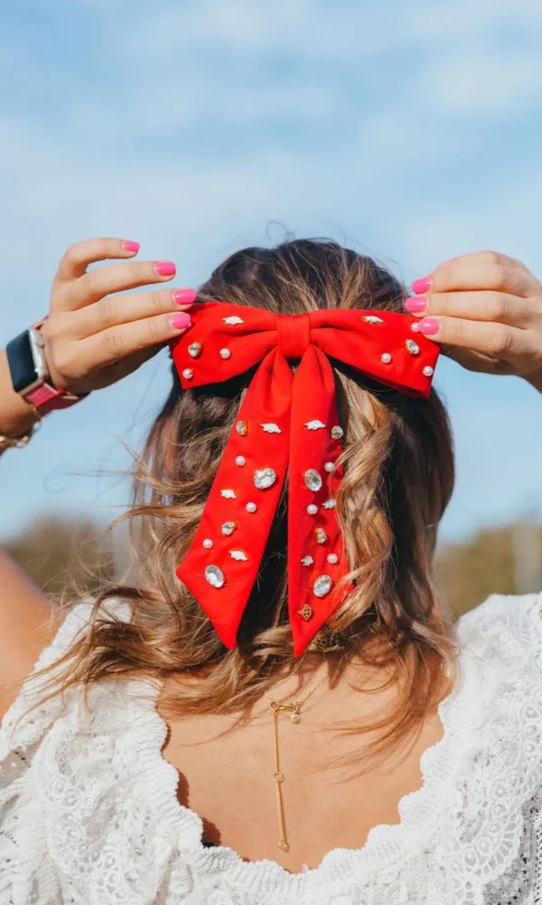 Arkansas Cardinal Red Bow Barrette-Brianna Cannon Hot