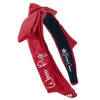 Arkansas Cardinal Red Thin Embroidered Ribbon Bow Headband-Brianna Cannon Hot