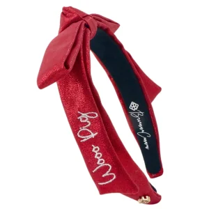 Arkansas Cardinal Red Thin Embroidered Ribbon Bow Headband-Brianna Cannon Hot