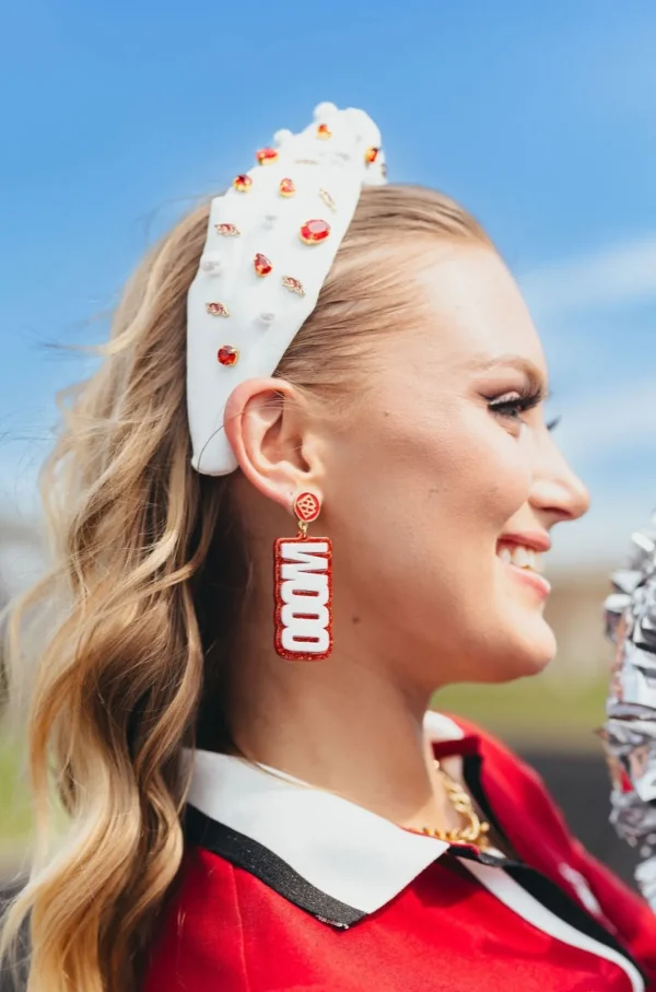 Arkansas White WOOO PIG Earrings-Brianna Cannon Discount