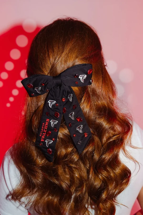 Atlanta Falcons Black Bow Barrette-Brianna Cannon Clearance
