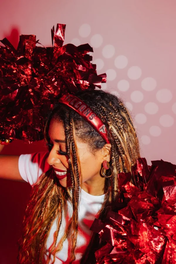 Atlanta Falcons Thin Embroidered Headband-Brianna Cannon Fashion