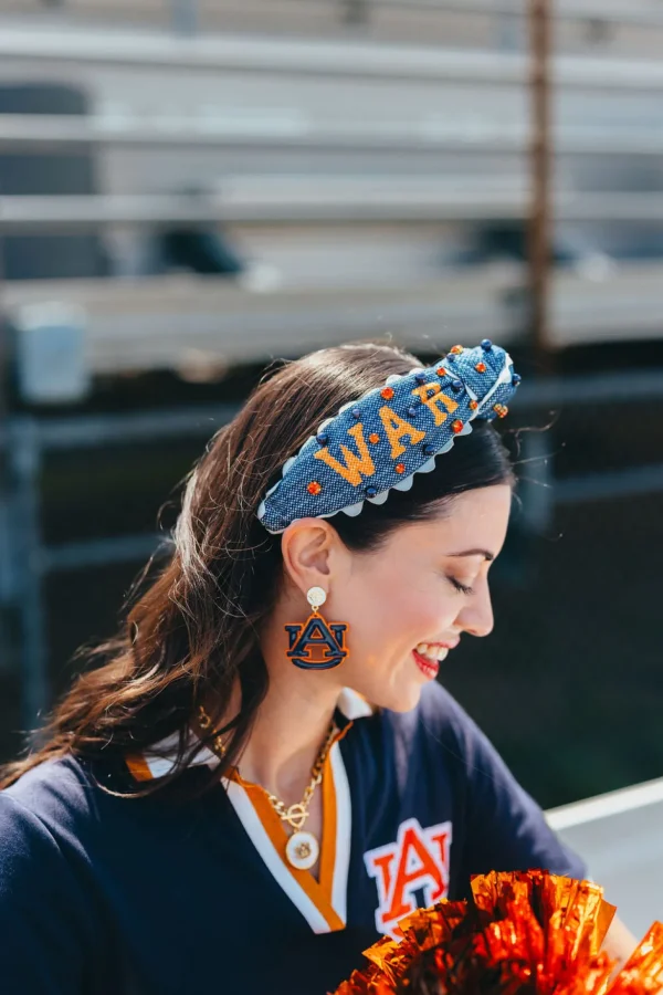 Auburn Adult Size WAR EAGLE Cross Stitch Headband-Brianna Cannon Outlet